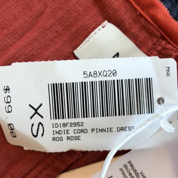 Mink pink denim- indie cord pinnie dress rose xs - Picture 2 of 4